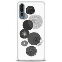Huawei P20 Pro Kılıf HD Baskılı Kılıf - Siyah Daire + Tam Ekran Koruyucu