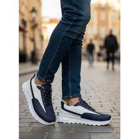 BA0246 Lacivert Bağcıklı Yüksek Beyaz Taban Günlük Erkek Ayakkabı