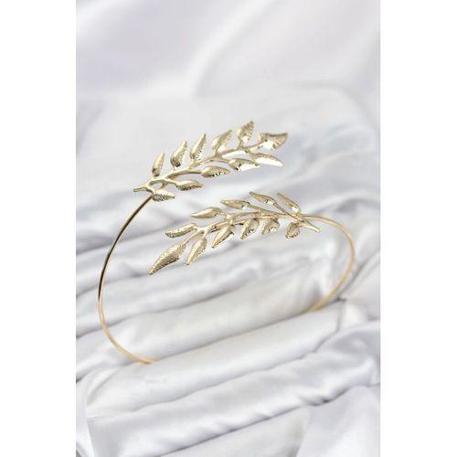 Pazu Bileklik Gold Renk Pirinç Zeytin Dalı Model