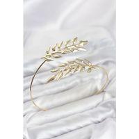 Pazu Bileklik Gold Renk Pirinç Zeytin Dalı Model