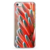 Apple iPhone 5s Kılıf Yeşil Kırmızı Bitki Arka Kapak Koruma Desenli Full Koruyucu