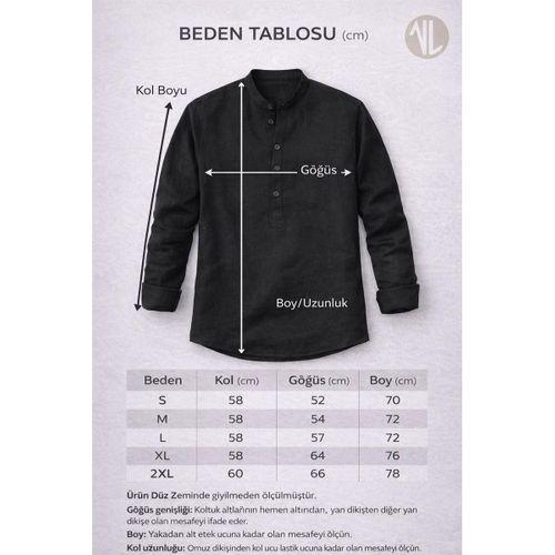 Hafif ve Nefes Alabilir Erkek Müslin Yarım Pat Hakim Yaka Oversize Gömlek - Beyaz