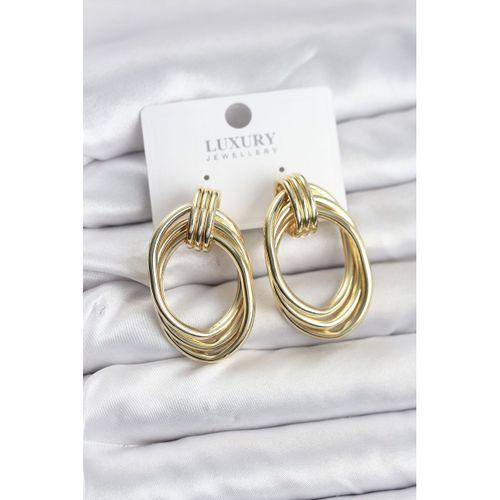 Pirinç Gold Renk Damla Model Vintage Kadın Küpe - TJ-BKP11628