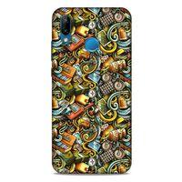 Graffitix (50) Desenli Silikon Kapak Huawei P20 Lite Kılıf