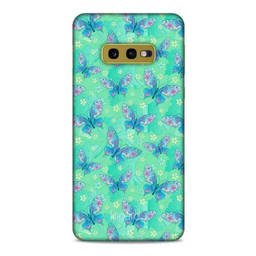 Samsung Galaxy S10e Kılıf Kelebek Etkisi (10) Full Koruma Kılıfı Fuşya Yeşil