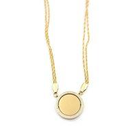 Taşlı Plaka Kolye - Altın