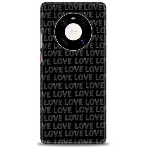Huawei Mate 40 Pro Kılıf HD Baskılı Kılıf - Black Love + Tam Ekran Koruyucu