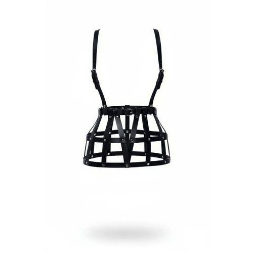 Siyah Etek Deri Kafes Yapılı Perçin Detaylı Etek Mini Etek - Brf1252