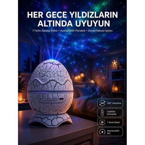 Yumurta Görünümlü Masa Ve Gece Lambası Renk Değiştirebilen Projektör