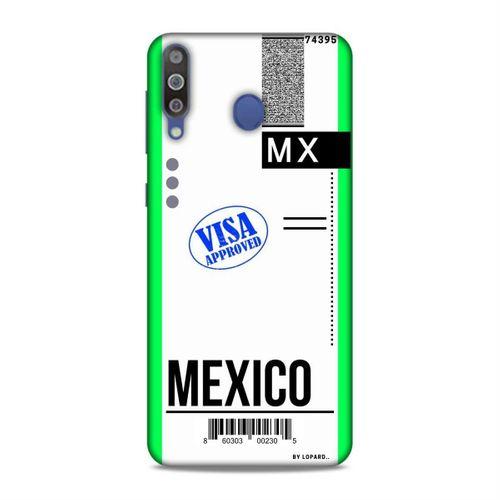 Samsung Galaxy M30 Kılıf Uçak Bileti Mexico Arka Kapak Koruma Desenli Full Koruyucu