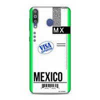 Samsung Galaxy M30 Kılıf Uçak Bileti Mexico Arka Kapak Koruma Desenli Full Koruyucu