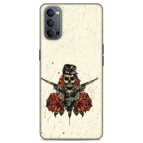 Lopard Oppo Reno 4 Uyumlu Kılıf Tattoo's (1) Kılıfı Gül İskelet