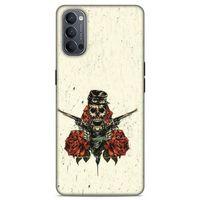 Lopard Oppo Reno 4 Uyumlu Kılıf Tattoo's (1) Kılıfı Gül İskelet