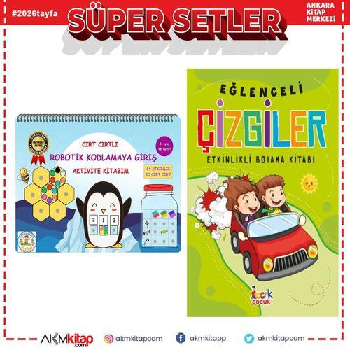 Becerikli Kaşifler Cırt Cırtlı Robotik Kodlamaya Giriş Aktivite Kitabım ve Bıcırık Eğlenceli Çizgiler Seti 2 Kitap