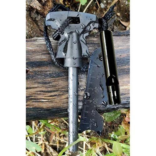 Acil Durum Magnezyum Çubuk Çakmaktaşı Hayatta Kalma Ateş Başlatıcı Çakmak Kiti Düdük Hediyeli