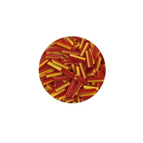 Uzun Boru Kesme Boncuk Çap 2mm Uzunluk 10 mm - 60 Gram - Sarı Kırmızı - BNC274