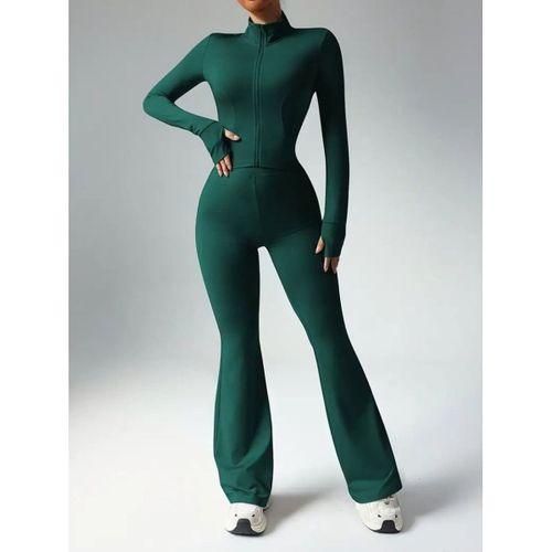 Kadın Uzun Kollu önden Fermuarlı Kısa Dalgıç Bluz Ve Pantolon Ikili Takım