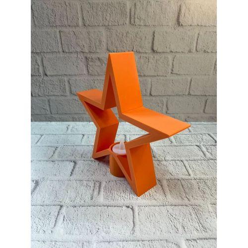 Turuncu Yıldız Mumluk Loş Işık Salon Dekoru