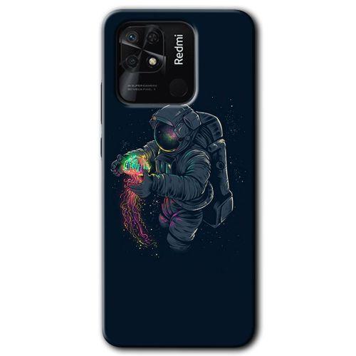 Redmi 10C Kılıf HD Desen Baskılı Arka Kapak - Astronot Kıyafeti + Kırılmaz Cam
