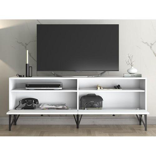 Wood'n Love Astreo 160 Cm Metal Ayaklı Tv Ünitesi - Beyaz / Siyah
