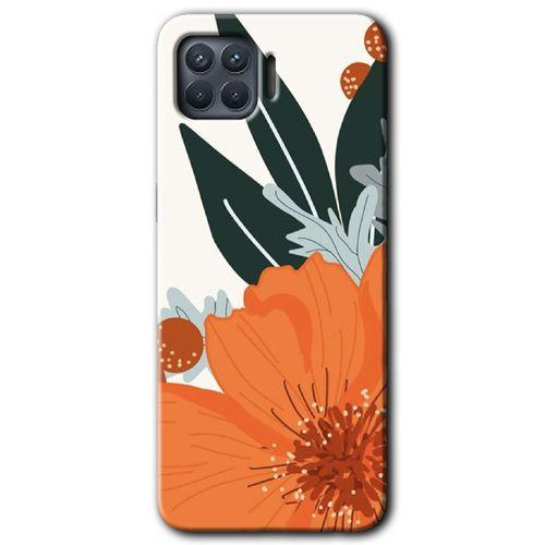 Oppo Reno 4 Lite HD Baskılı Kılıf + 9D Tam Ekran Koruyucu - Portakal Çiçeği