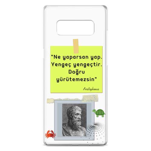Samsung Galaxy Note 8 Kılıf Caps Aristophanes Arka Kapak Koruma Desenli Full Koruyucu