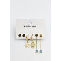 Çoklu Nazar Küpe - Altın