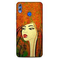 Lopard Huawei Honor 8x Uyumlu Kılıf Sürreal Yüzler ♀ (30) Silicone Case Desenli