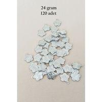 Oya Abiye Bileklik Kolye Pleksi Metalik Plastik Pul Gümüş Renk 24 gram 120 adet - BNC584