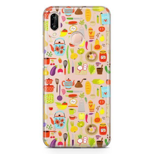 Huawei P20 Lite Kılıf Pratik Mutfak Gereçleri Arka Kapak Koruma Desenli Full Koruyucu