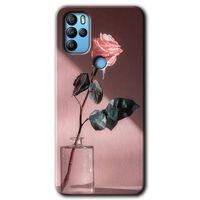 MRCİLETİSİM General Mobile GM 21 Pro Kılıf HD Desen Baskılı Arka Kapak + Temperli Cam - Retro Gül