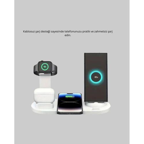 Modern Tasarımlı Çok Fonksiyonlu Kablosuz Şarj Standı