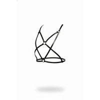 Siyah Göğüs Harness Deri Ayarlanabilir Metal Halkalı - Brf181