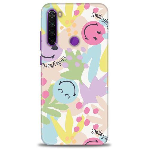 Xiaomi Redmi Note 8 Kılıf HD Baskılı Kılıf - Smiley World + Tam Ekran Koruyucu