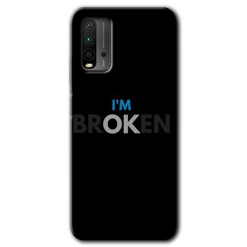 BeRa Aksesuar Xiaomi Redmi 9T Kılıf Baskılı Kapak - Im Broken +Tam Kaplayan Mat Seramik