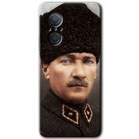 MRCİLETİSİM Huawei Nova 9 SE Kılıf HD Desen Baskılı Arka Kapak+Temperli Cam - Başkomutan Atatürk