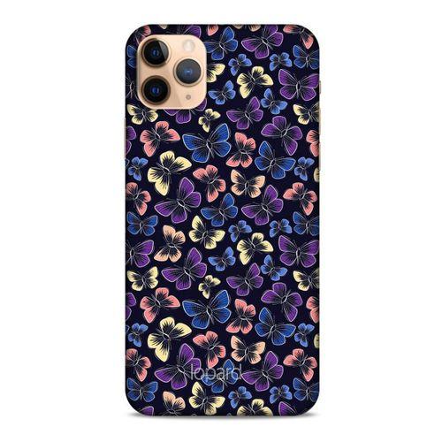 Apple Iphone 11 Pro Kılıf Kelebek Etkisi (20) Koruyucu Kılıf Fuşya Mavi