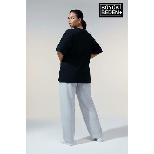 Büyük Beden Kadın Basic Tişört – Pamuklu Düz T-Shirt 3XL-6XL SPR26BTSK10