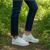 Darkstep 158 Beyaz Cilt Düz Taban Spor Ayakkabı