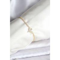 Anka Kuşu Model Zirkon Taşlı Gold Renk Pirinç Su Yolu Kadın Bileklik