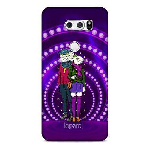 LG K50S Kılıf FunnyMaX (33) Hybrid Kılıf Mor Tavşan