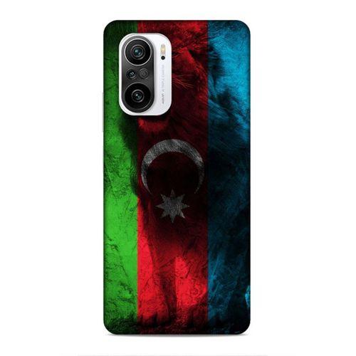 Xiaomi Redmi K40 Uyumlu Kılıf Azarbaijan (35) Fit Design Kılıf Bayrak Aslanlı
