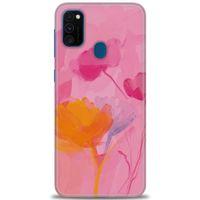 Samsung Galaxy M30S Kılıf HD Baskılı Kılıf - Turuncu Pembe + Tam Ekran Koruyucu