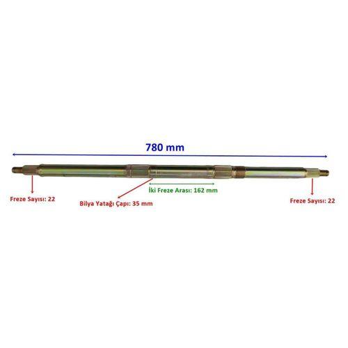 ATV Atv Aks Vip Track 780 Mm Bilya Yatağı 35 Mm Tek Yivli 22 Freze Öm