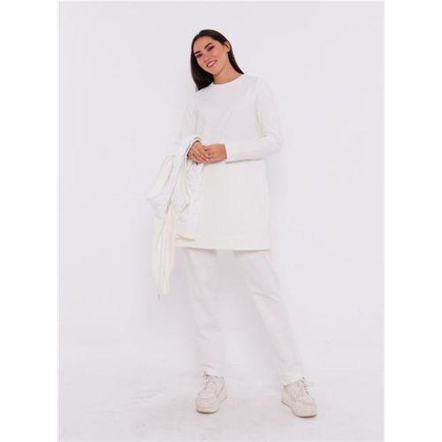 Minimal Kapitoneli Yelekli Spor Üçlü Takım - 70060.023 - Krem