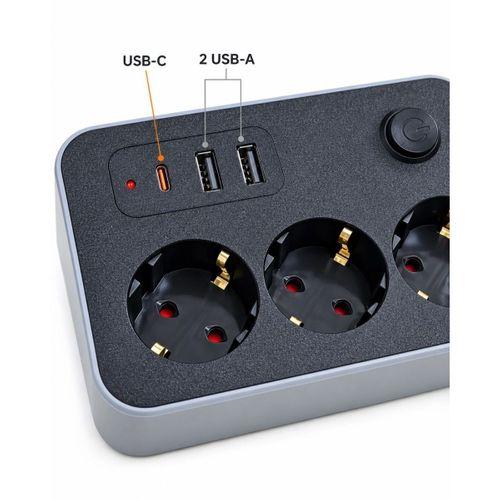 Çalışma Alanlarına Uygun Anahtarlı Usb Ve Type C Şarj Çıkışlı Kablolu Çoklu Priz