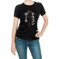 Anime Dragon Ball Baskılı Siyah Kadın Tshirt