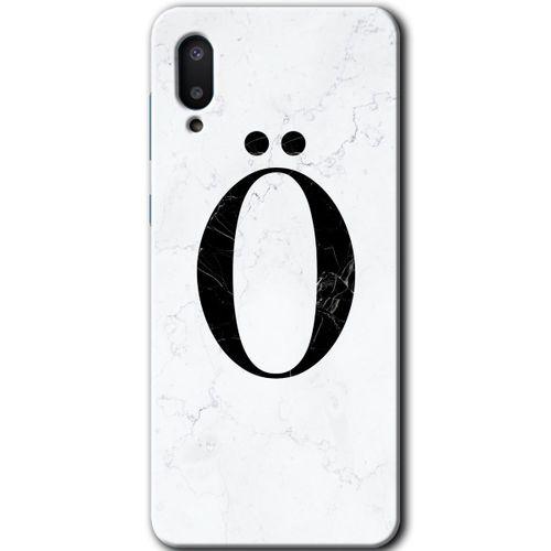 Samsung Galaxy A02 Kılıf Baskılı Kapak - Beyaz Mermer Desenli Ö Harfi +Tam Kaplayan Mat Seramik