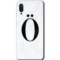Samsung Galaxy A02 Kılıf Baskılı Kapak - Beyaz Mermer Desenli Ö Harfi +Tam Kaplayan Mat Seramik