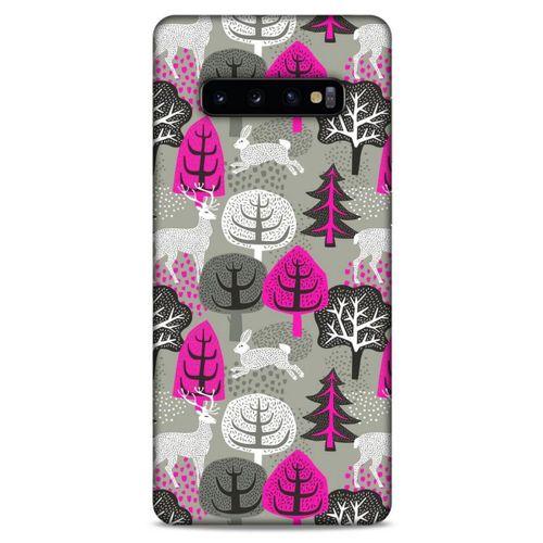 Samsung Galaxy S10 Plus Kılıf Snowix (31) TPU Kılıf Fuşya Gri